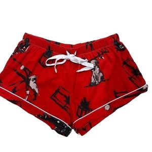 Sant & Abel X Donald Robertson Red Christmas Pajama Shorts Sz XS
